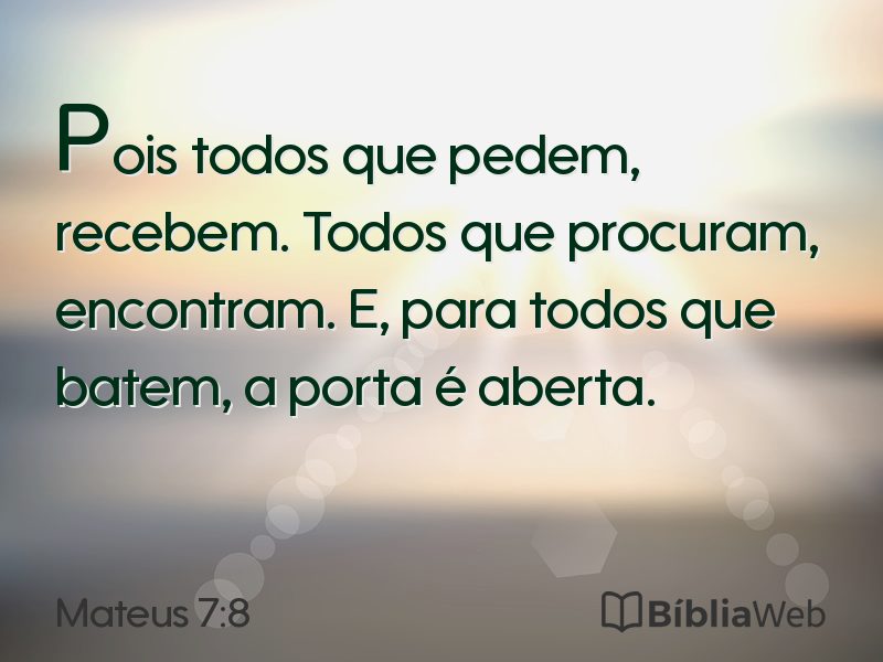Mateus 7:8 em imagem para compartilhar