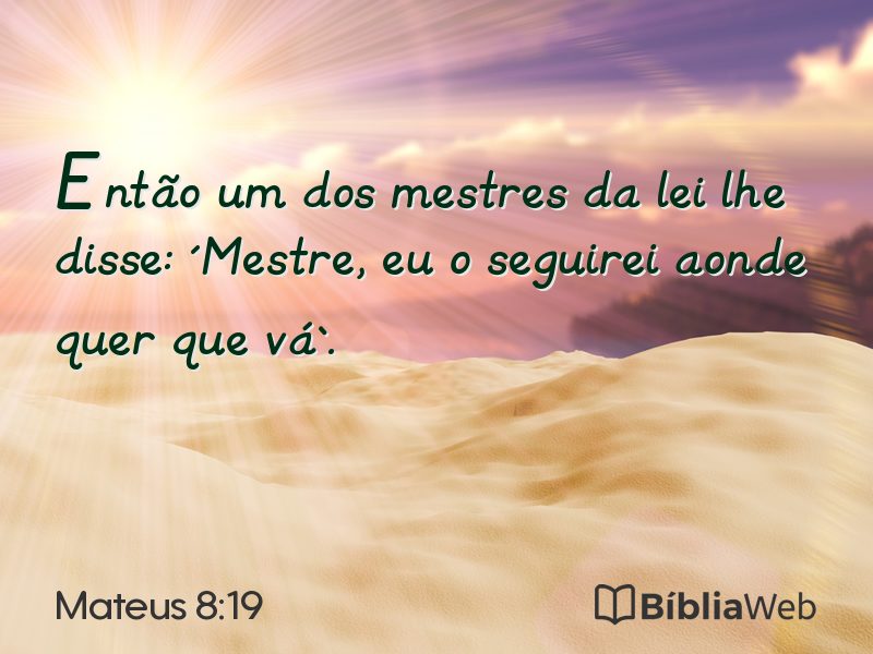 Mateus 8:19 em imagem para compartilhar