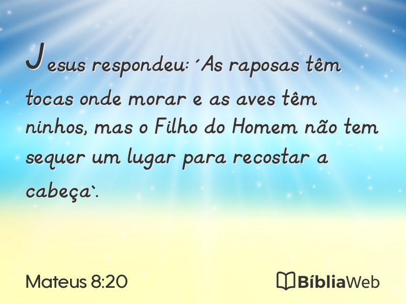 Mateus 8:20 em imagem para compartilhar