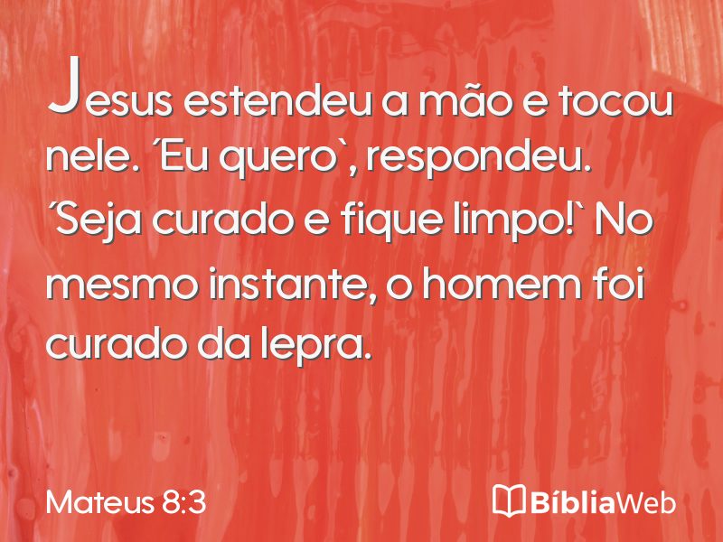 Mateus 8:3 em imagem para compartilhar