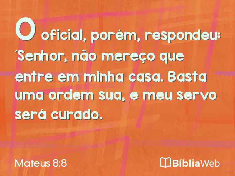 Mateus 8:8 em imagem para compartilhar