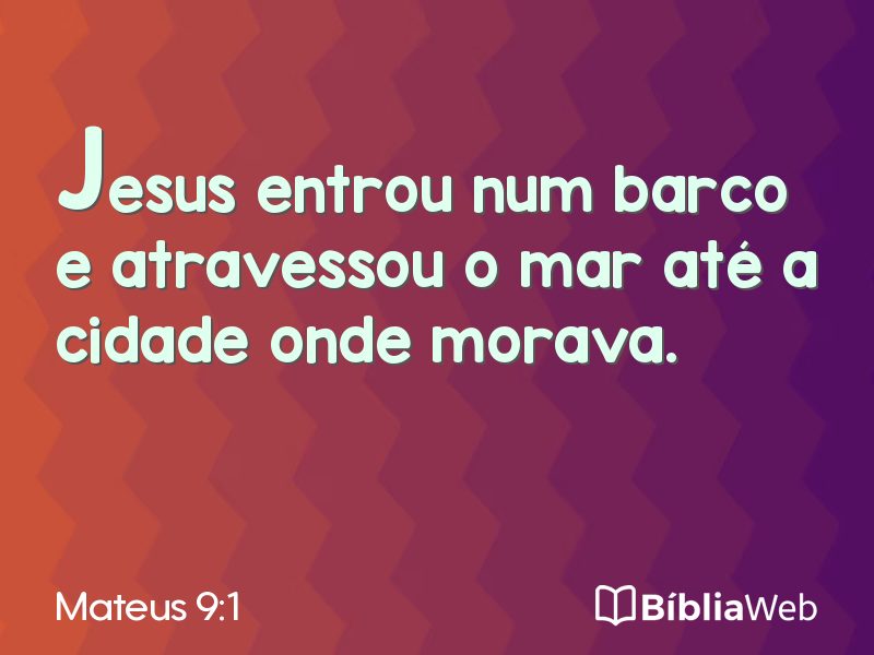 Mateus 9:1 em imagem para compartilhar