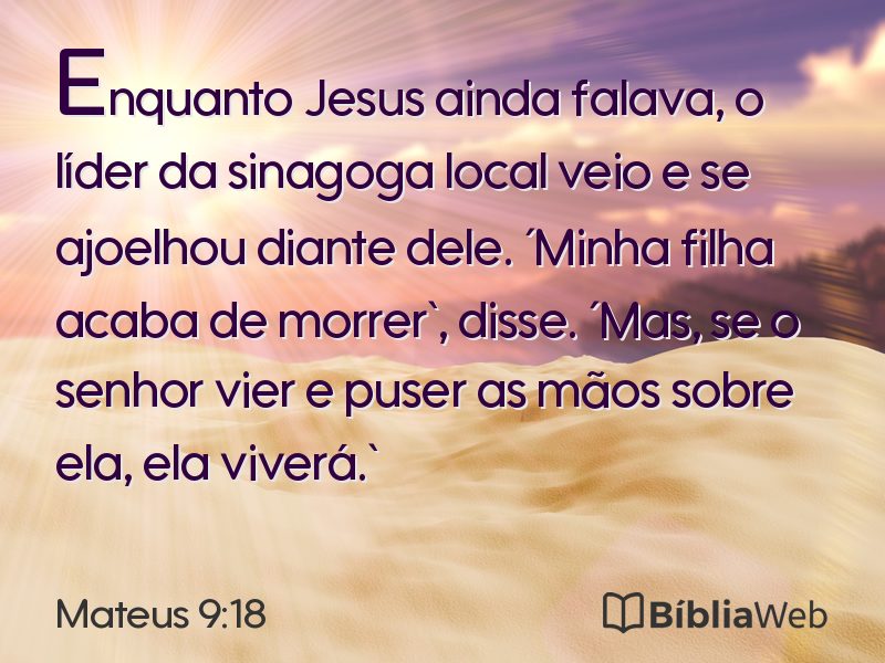 Mateus 9:18 em imagem para compartilhar