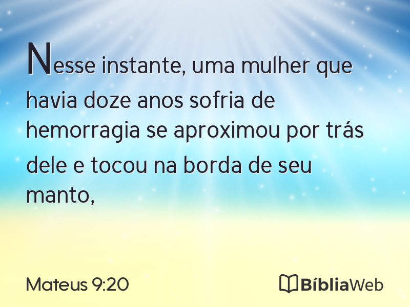 Mateus 9:20 em imagem para compartilhar