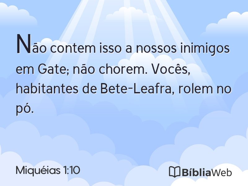 Miquéias 1:10 em imagem para compartilhar