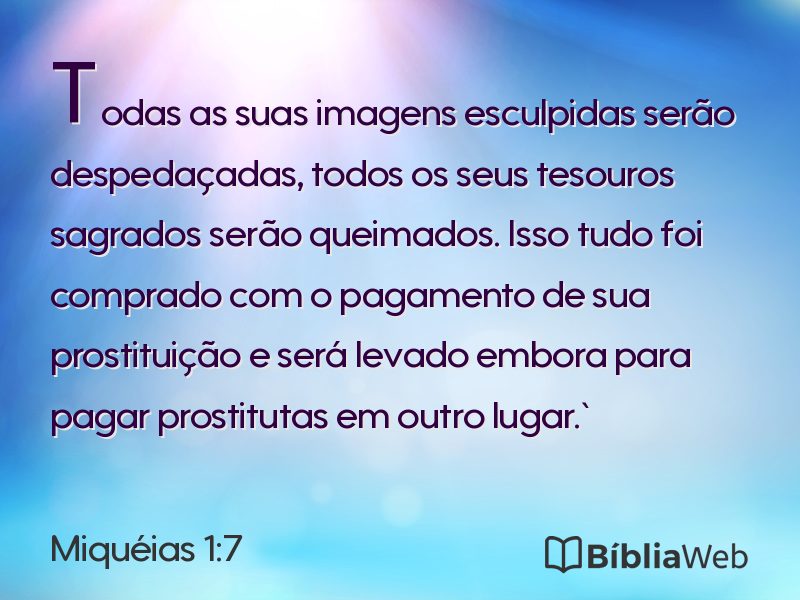 Miquéias 1:7 em imagem para compartilhar