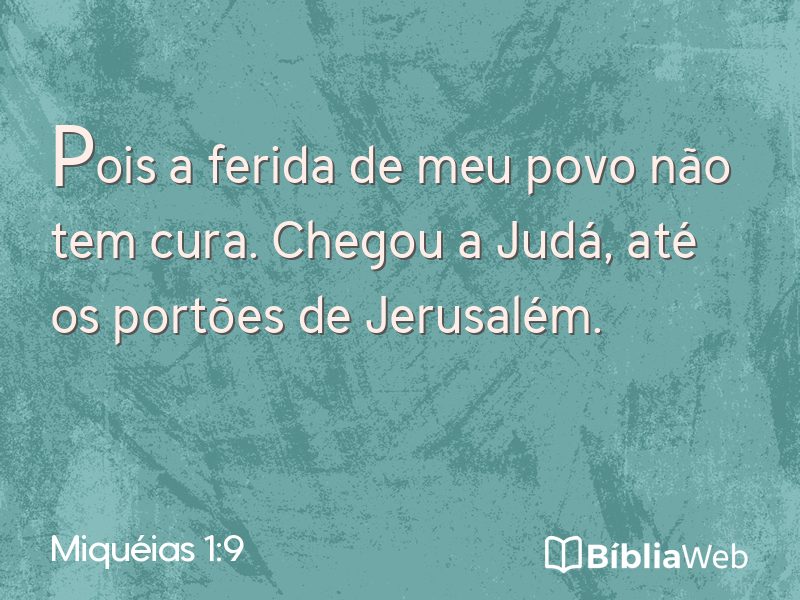 Miquéias 1:9 em imagem para compartilhar