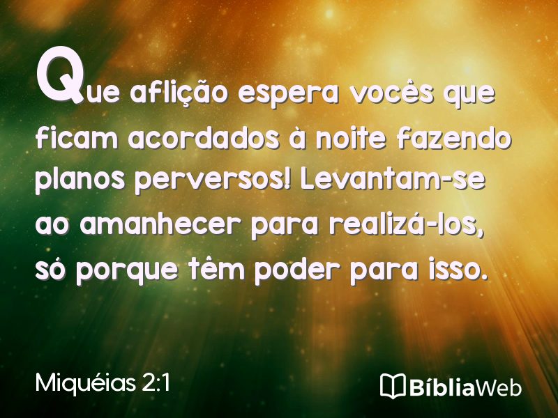 Miquéias 2:1 em imagem para compartilhar
