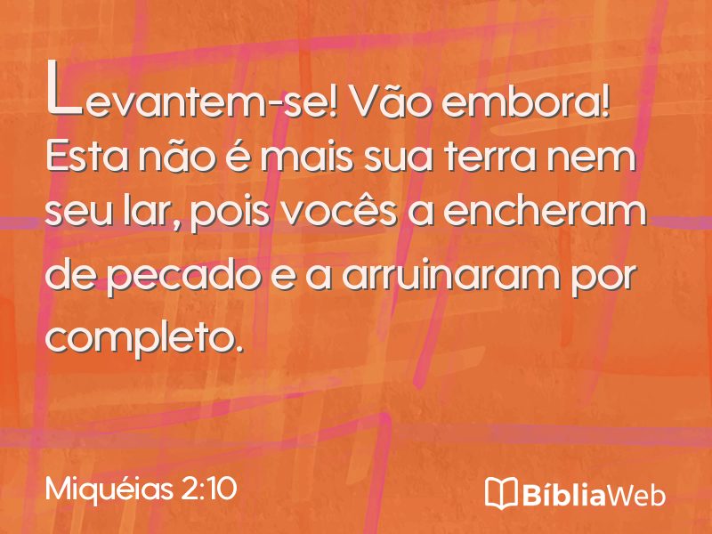 Miquéias 2:10 em imagem para compartilhar