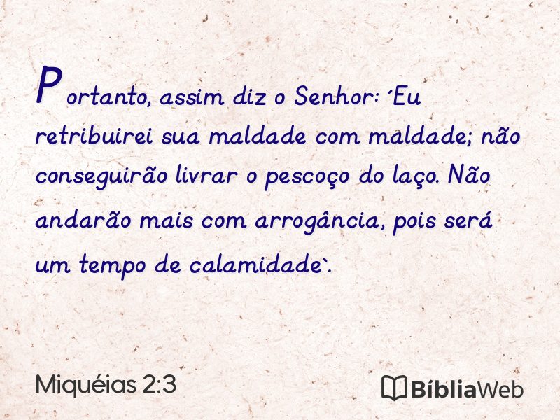 Miquéias 2:3 em imagem para compartilhar