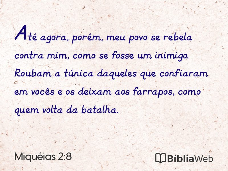 Miquéias 2:8 em imagem para compartilhar