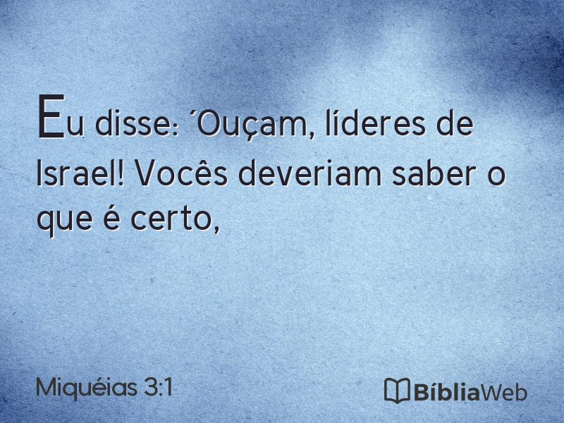Miquéias 3:1 em imagem para compartilhar