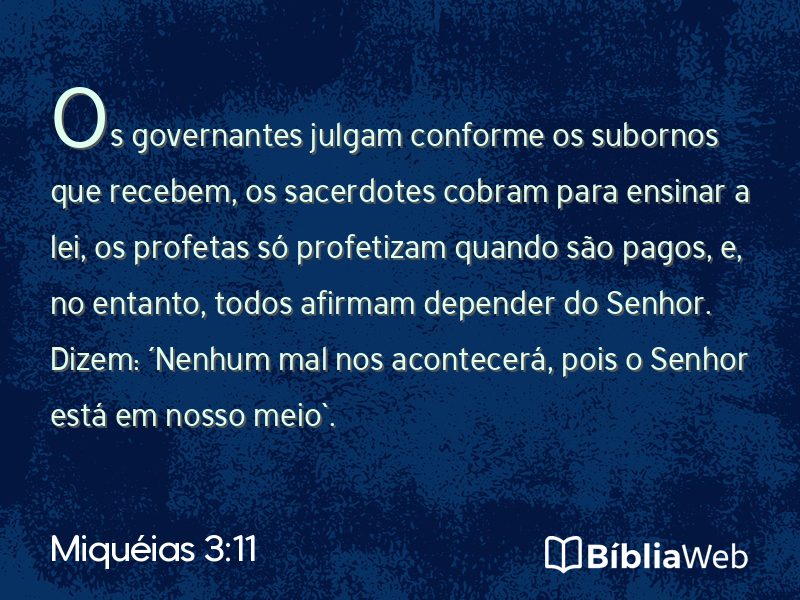 Miquéias 3:11 em imagem para compartilhar