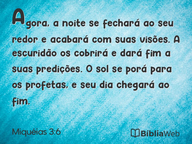 Miquéias 3:6 em imagem para compartilhar