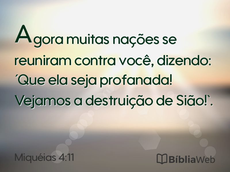 Miquéias 4:11 em imagem para compartilhar