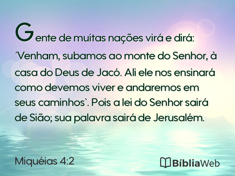Miquéias 4:2 em imagem para compartilhar