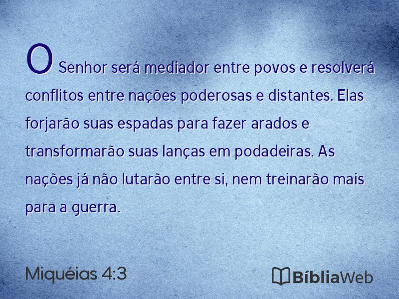 Miquéias 4:3 em imagem para compartilhar