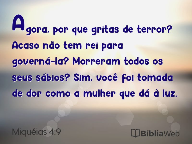 Miquéias 4:9 em imagem para compartilhar