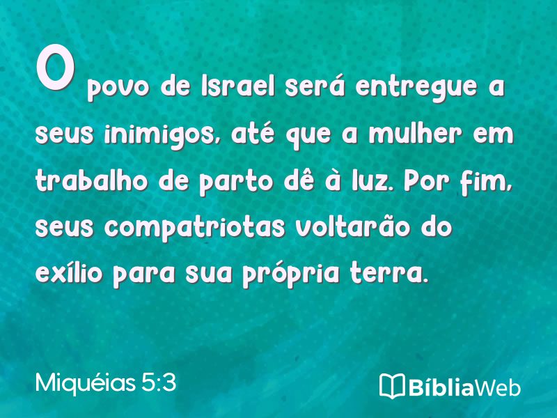 Miquéias 5:3 em imagem para compartilhar