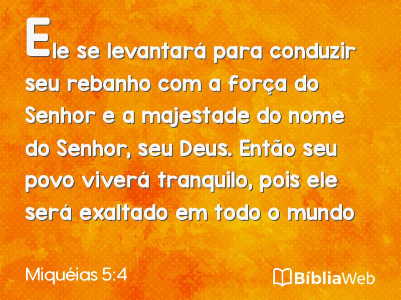 Miquéias 5:4 em imagem para compartilhar
