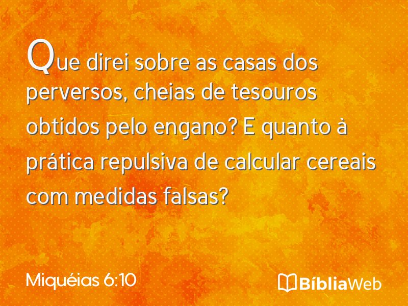 Miquéias 6:10 em imagem para compartilhar