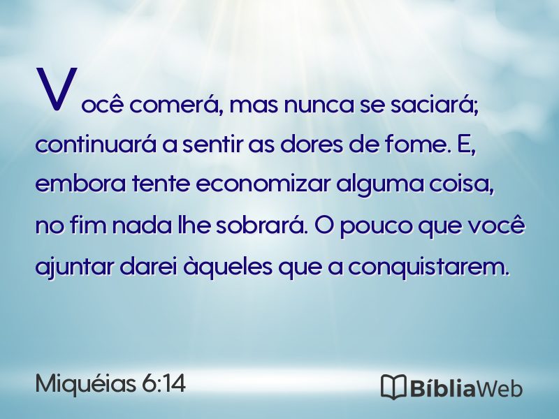 Miquéias 6:14 em imagem para compartilhar