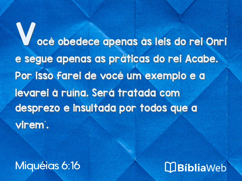 Miquéias 6:16 em imagem para compartilhar