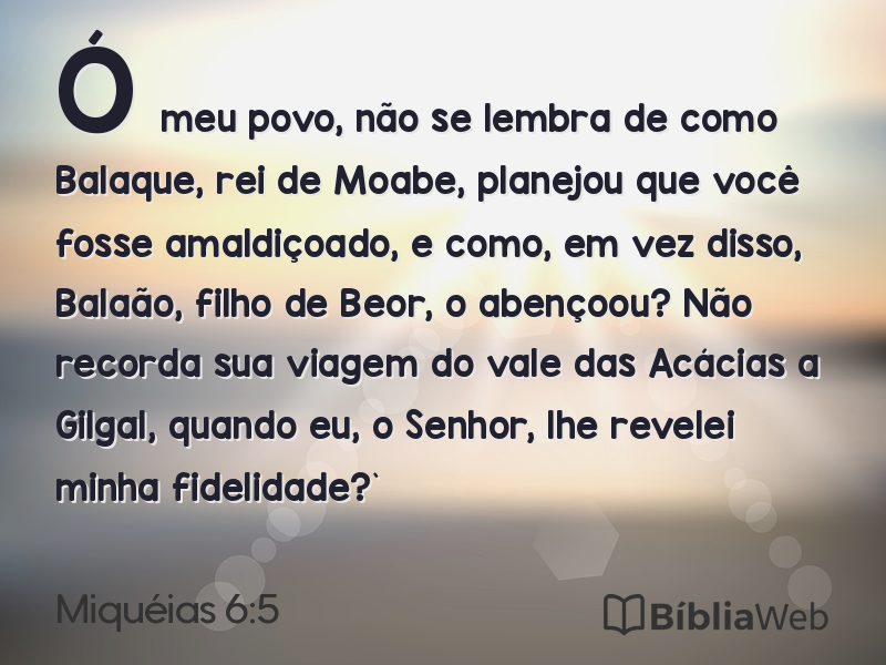 Miquéias 6:5 em imagem para compartilhar