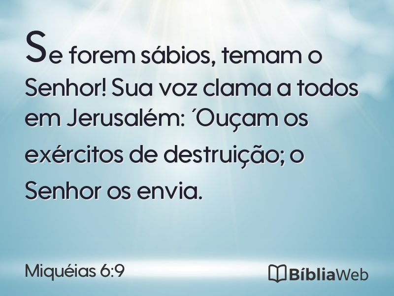 Miquéias 6:9 em imagem para compartilhar