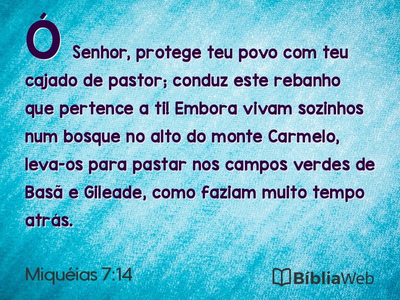Miquéias 7:14 em imagem para compartilhar