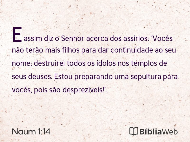Naum 1:14 em imagem para compartilhar