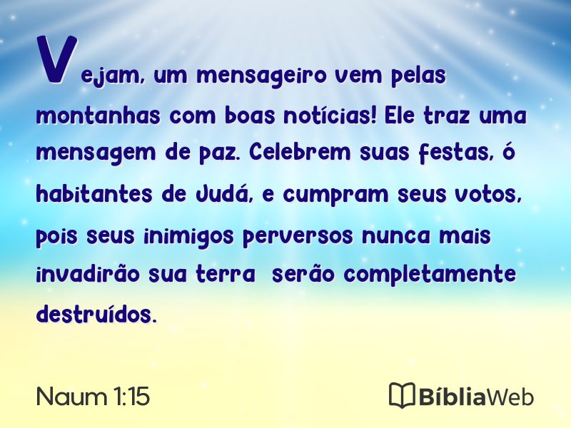Naum 1:15 em imagem para compartilhar