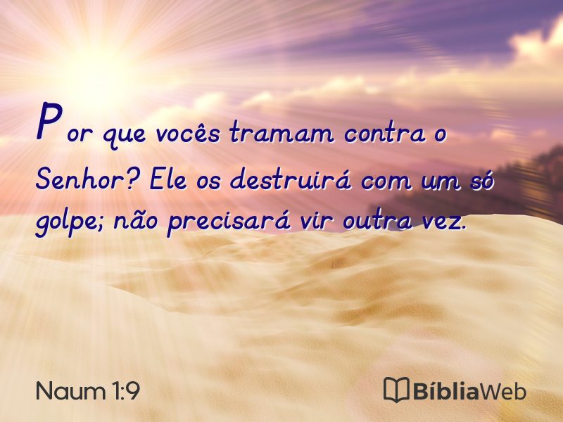 Naum 1:9 em imagem para compartilhar
