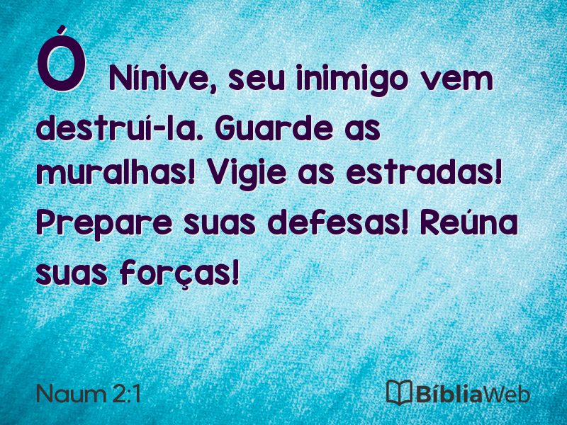 Naum 2:1 em imagem para compartilhar