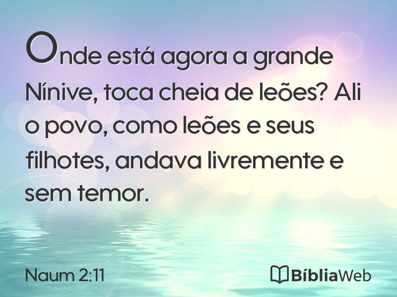 Naum 2:11 em imagem para compartilhar