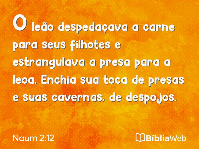 Naum 2:12 em imagem para compartilhar
