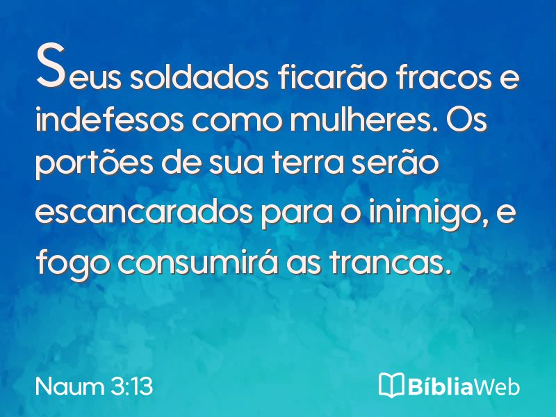 Naum 3:13 em imagem para compartilhar