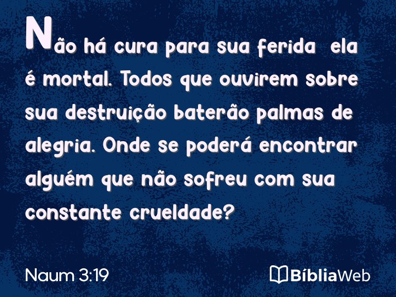 Naum 3:19 em imagem para compartilhar