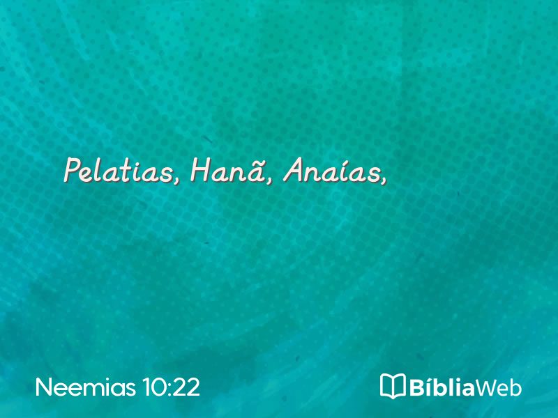 Neemias 10:22 em imagem para compartilhar