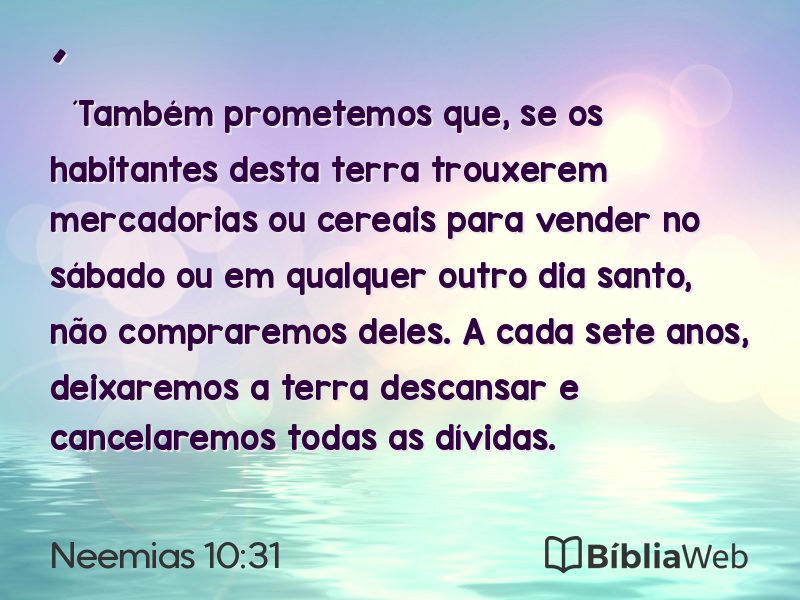 Neemias 10:31 em imagem para compartilhar