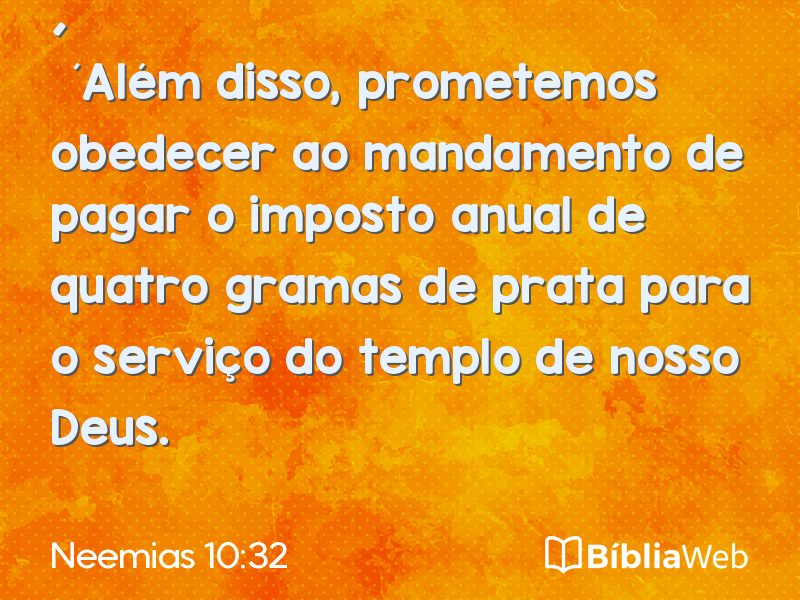 Neemias 10:32 em imagem para compartilhar