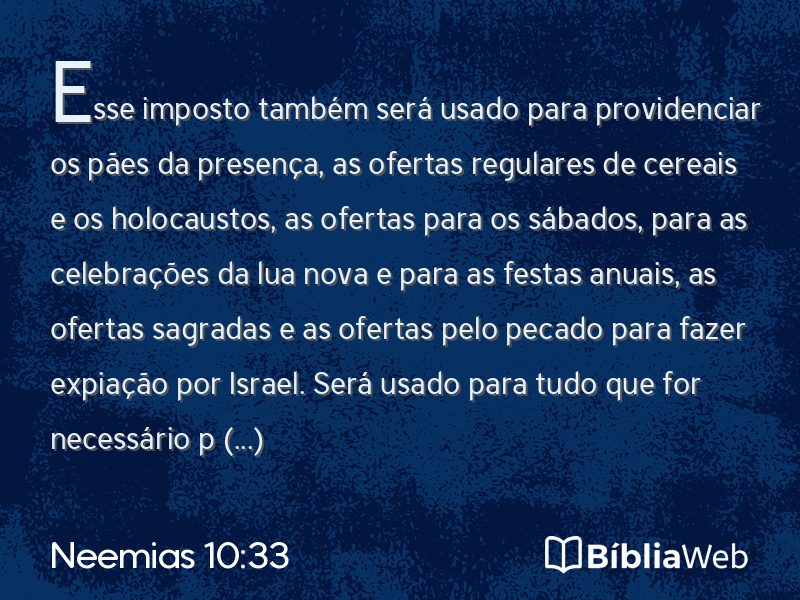 Neemias 10:33 em imagem para compartilhar
