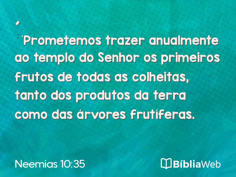 Neemias 10:35 em imagem para compartilhar