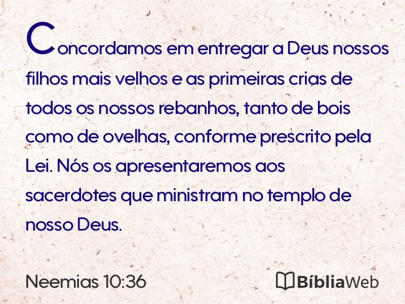 Neemias 10:36 em imagem para compartilhar
