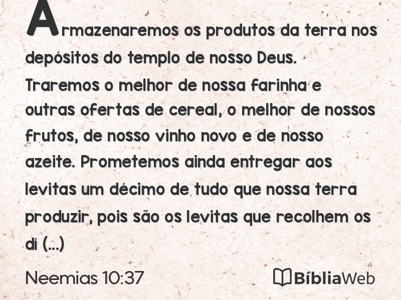 Neemias 10:37 em imagem para compartilhar
