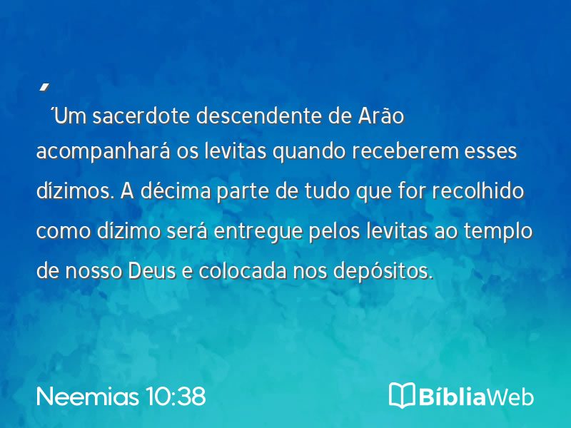 Neemias 10:38 em imagem para compartilhar
