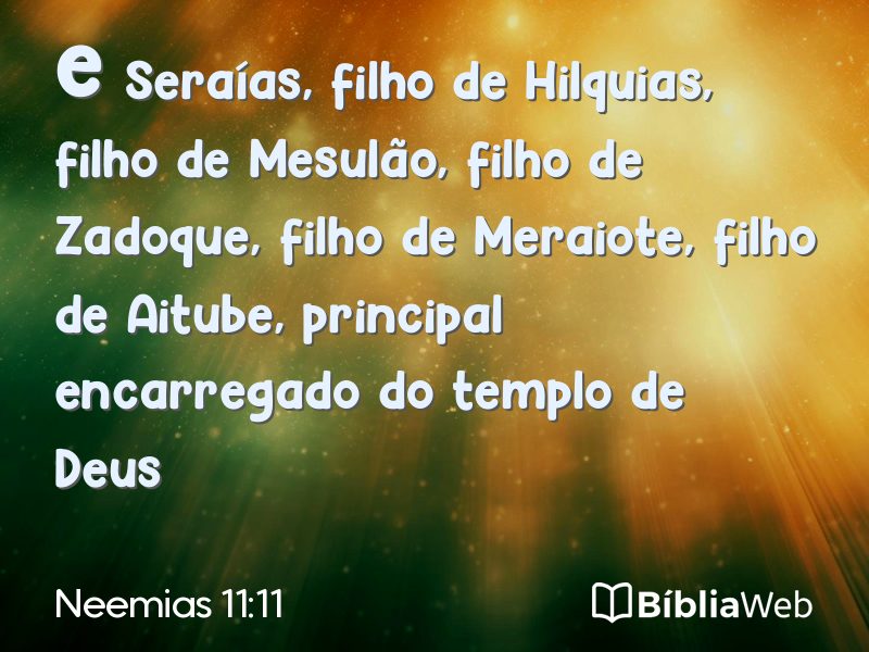 Neemias 11:11 em imagem para compartilhar
