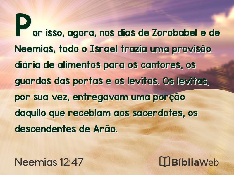 Neemias 12:47 em imagem para compartilhar
