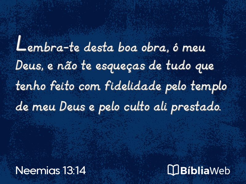 Neemias 13:14 em imagem para compartilhar