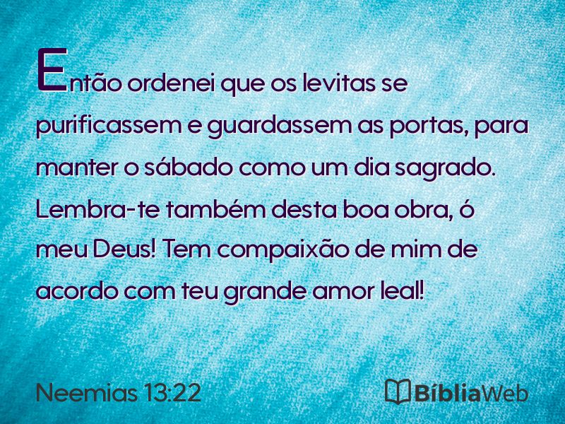 Neemias 13:22 em imagem para compartilhar